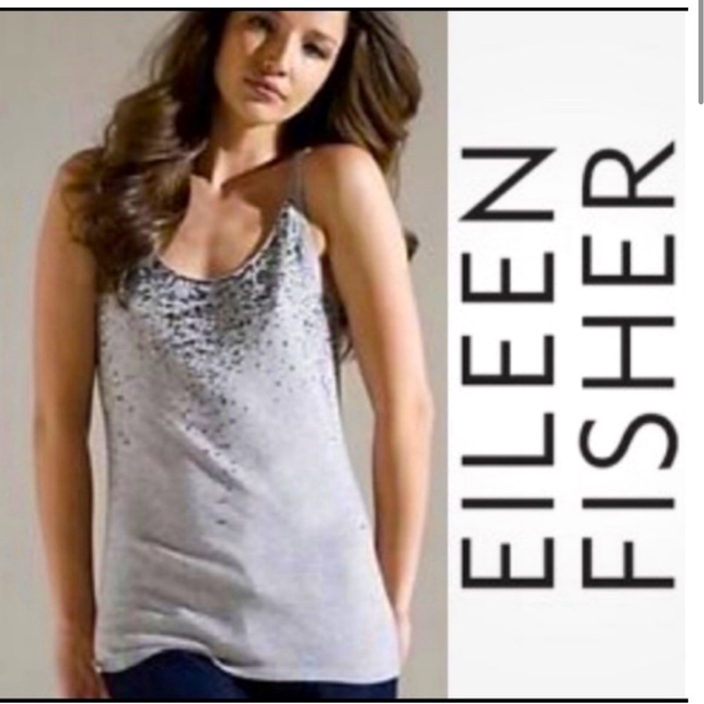 Eileen Fisher Silver Sequin Scoop Neck Camisole